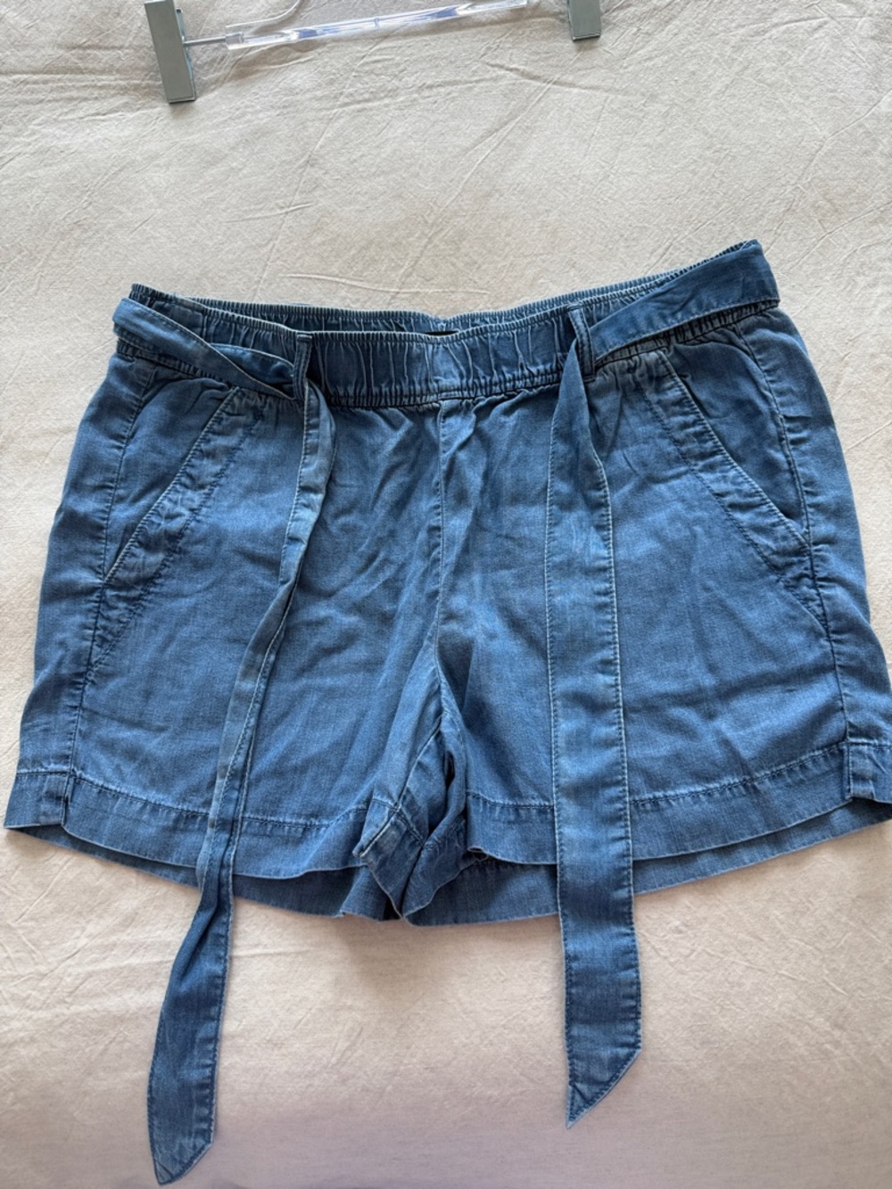 Women's Blue Tie-Waist Casual Shorts